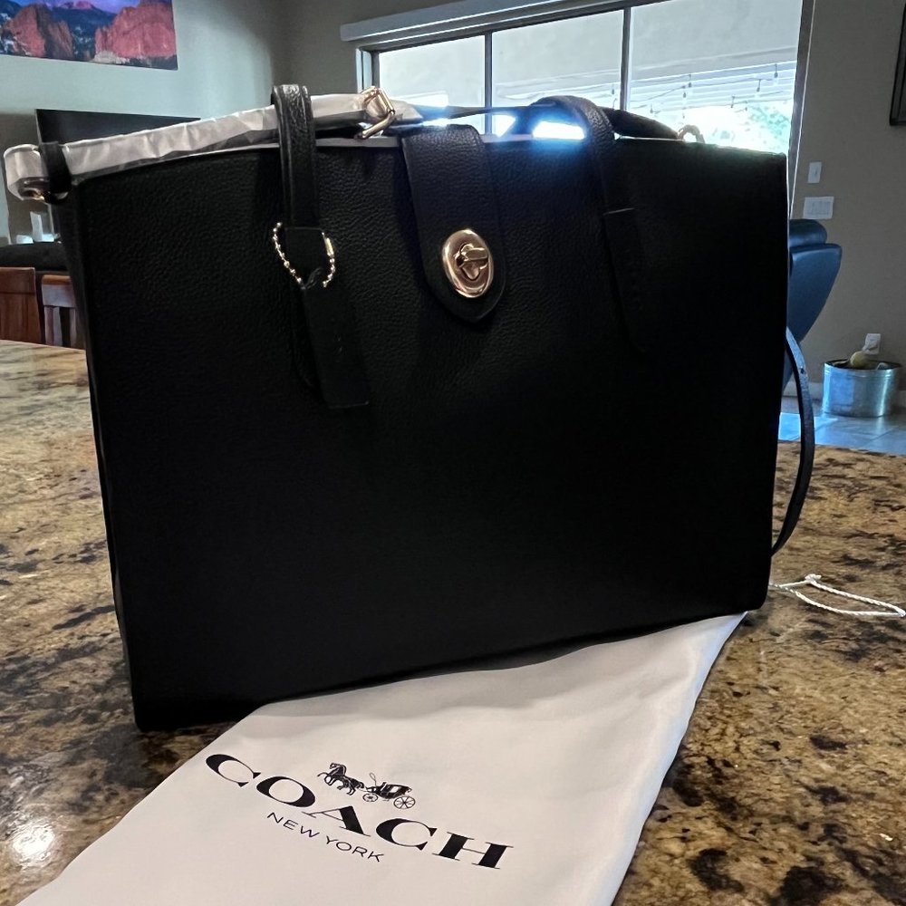 NWT Coach Black Turnlock Charlie Carryall 31026